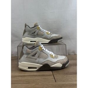 Air Jordan 4 Retro SE GS DV2262 021 Light Smoke Grey Yellow Kids 7Y